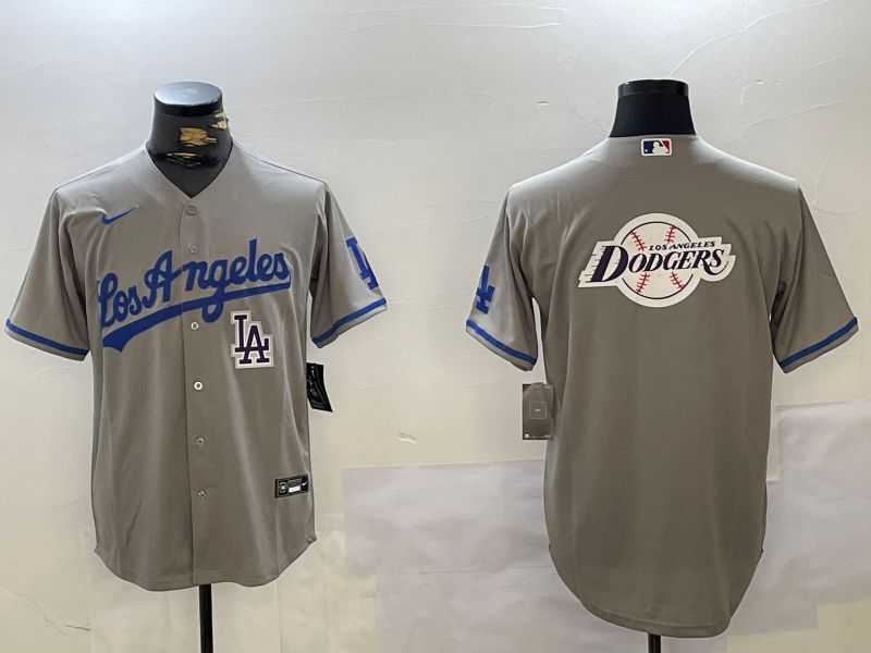 Men Los Angeles Dodgers Blank Grey Game 2024 Nike MLB Jersey style 10169->denver broncos->NFL Jersey